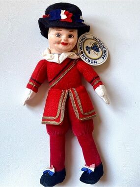Vintage Norah Welling Beefeater Cloth Doll with Original Hang Tag 1930s 1940s